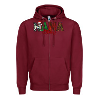 Burgundy nana claus Zipper Hoodie - BarkalooDesign