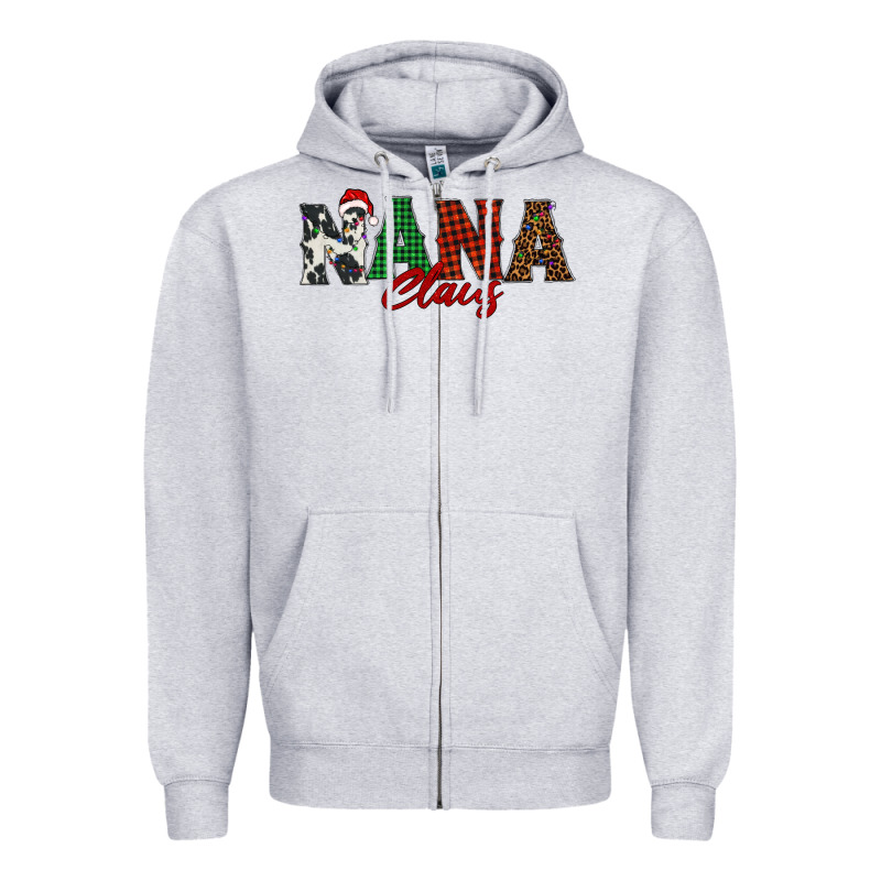 Nana Claus Zipper Hoodie by BarkalooDesign | Teevron