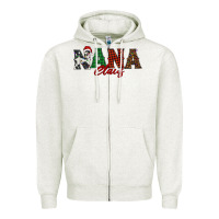 Oatmeal Heather nana claus Zipper Hoodie - BarkalooDesign