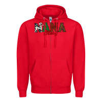 Red nana claus Zipper Hoodie - BarkalooDesign