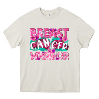 Cream Breast Cancer Warrior Heavy Core Tee - texasbilliewilder
