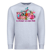 Heather Grey western cancer  in october we wear pink coffee cups with ribbons Premium Sweatshirt - AdoDesignShop