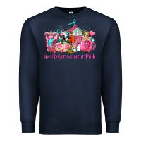 Navy western cancer  in october we wear pink coffee cups with ribbons Premium Sweatshirt - AdoDesignShop