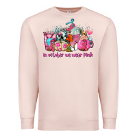 Pale Pink western cancer  in october we wear pink coffee cups with ribbons Premium Sweatshirt - AdoDesignShop