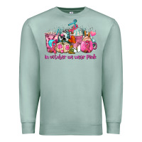 Seafoam western cancer  in october we wear pink coffee cups with ribbons Premium Sweatshirt - AdoDesignShop