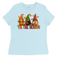 Baby Blue tis the season gnomes Ladies Tee - CowGirlArtShop