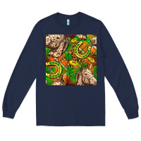 Navy St. Patrick's Day Horse With Horseshoes Seamless Long Sleeve Tee - FaDigitalArtStudio