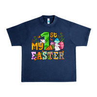 Navy Easter Day My first Easter with eggs and rabbits Urban Heavy Tee - OliviaCreatesArt