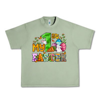 Oil Green Easter Day My first Easter with eggs and rabbits Urban Heavy Tee - OliviaCreatesArt