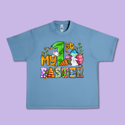 Easter Day My First Easter With Eggs And Rabbits Urban Heavy Tee Designed By Oliviacreatesart