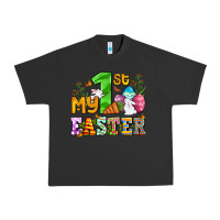 Pigment Black Easter Day My first Easter with eggs and rabbits Urban Heavy Tee - OliviaCreatesArt