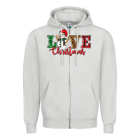 Dove Grey love christmas snowman Zipper Hoodie - BarkalooDesign