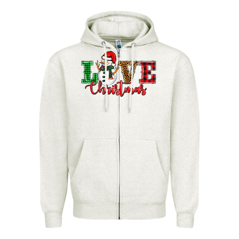 Love Christmas Snowman Zipper Hoodie by BarkalooDesign | Teevron