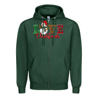 Sports Green love christmas snowman Zipper Hoodie - BarkalooDesign