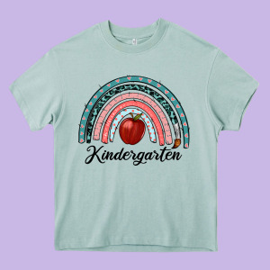 Kindergarten Rainbow Heavy Core Tee Designed By Ranaportraitstore