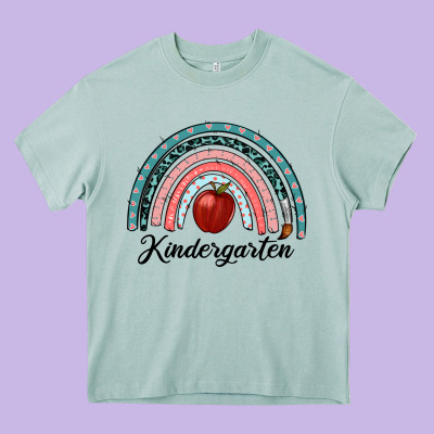 Kindergarten Rainbow Heavy Core Tee Designed By Ranaportraitstore