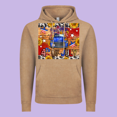 Fourth Of July Truck Vintage Hoodie Designed By Fadigitalartstudio