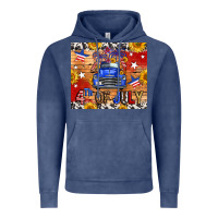 Vintage Denim Fourth Of July Truck Vintage Hoodie - FaDigitalArtStudio