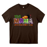 Chocolate Brown This mama loves her spooky crew Heavy Core Tee - NancyCooperArtShop