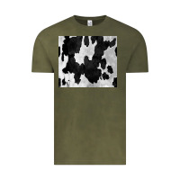 Vintage Olive Black White Cowhide Tumbler Vintage Tee - CowCowDesign