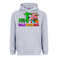 Heather Grey my first hallothanksmas Heavyweight Hoodie - AdoDesignShop