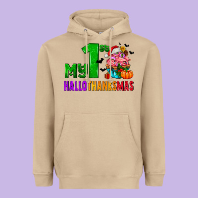 My First Hallothanksmas Heavyweight Hoodie Designed By Adodesignshop