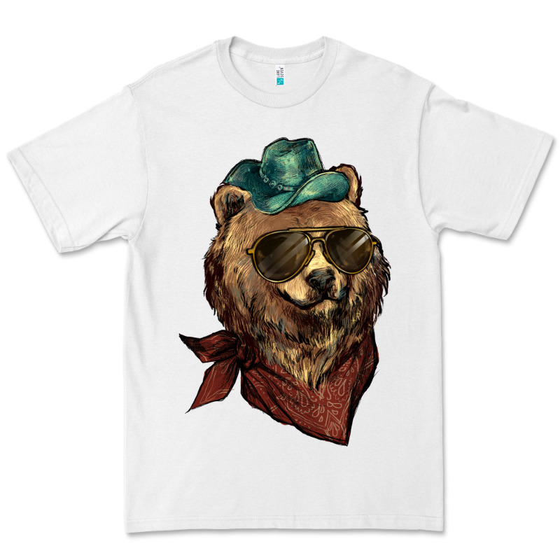 Bear Cowboy Bandana Glasses Premium Tee by HowdyJamesFarm | Teevron