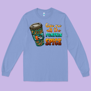Watercolor Give Me All The Pumpkin Spice Long Sleeve Tee Designed By Ranaportraitstore