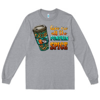 Heather Grey watercolor give me all the pumpkin spice Long Sleeve Tee - RanaPortraitStore