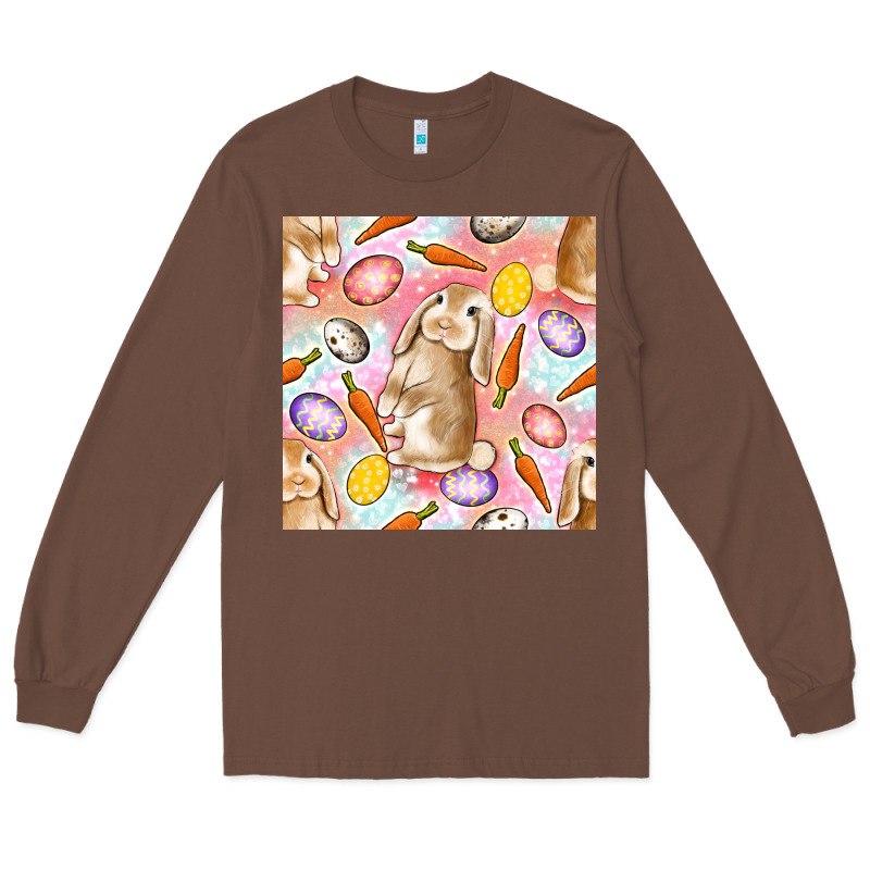Happy Easter Bunny Seamless Pattern Long Sleeve Tee by BundleAndBundleShop | Teevron