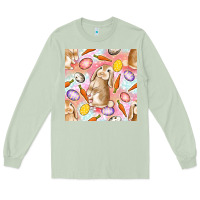 Matcha Happy Easter Bunny Seamless Pattern Long Sleeve Tee - BundleAndBundleShop