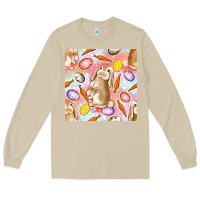 Mushroom Happy Easter Bunny Seamless Pattern Long Sleeve Tee - BundleAndBundleShop