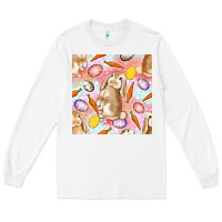 White Happy Easter Bunny Seamless Pattern Long Sleeve Tee - BundleAndBundleShop