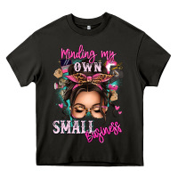 Asphalt minding my own small business messy bun Heavy Core Tee - texasbilliewilder