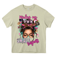 Mossy minding my own small business messy bun Heavy Core Tee - texasbilliewilder