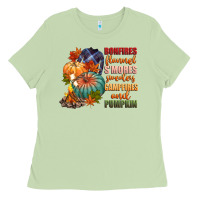 Matcha bonfires flannels smores campfires and pu Ladies Tee - CowGirlArtShop