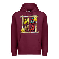 Burgundy softball mama Premium Hoodie - CowhideDigitalArt