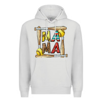 Dove Grey softball mama Premium Hoodie - CowhideDigitalArt