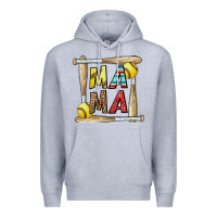 Heather Grey softball mama Premium Hoodie - CowhideDigitalArt