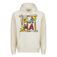 Oatmeal Heather softball mama Premium Hoodie - CowhideDigitalArt