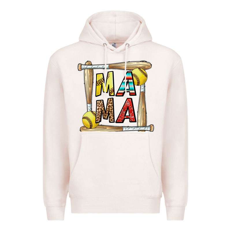 Softball Mama Premium Hoodie by CowhideDigitalArt | Teevron