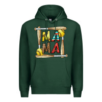 Sports Green softball mama Premium Hoodie - CowhideDigitalArt