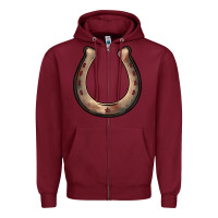 Burgundy western horseshoe Zipper Hoodie - BarkalooDesign