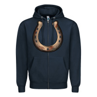Navy western horseshoe Zipper Hoodie - BarkalooDesign