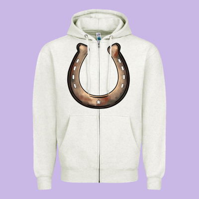 Western Horseshoe Zipper Hoodie Designed By Barkaloodesign