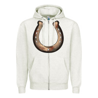 Oatmeal Heather western horseshoe Zipper Hoodie - BarkalooDesign