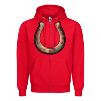Red western horseshoe Zipper Hoodie - BarkalooDesign