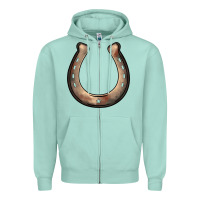 Seafoam western horseshoe Zipper Hoodie - BarkalooDesign
