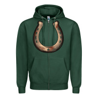 Sports Green western horseshoe Zipper Hoodie - BarkalooDesign