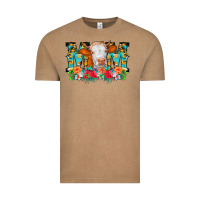 Vintage Coffee Mom Cow Flowers Vintage Tee - CowCowDesign